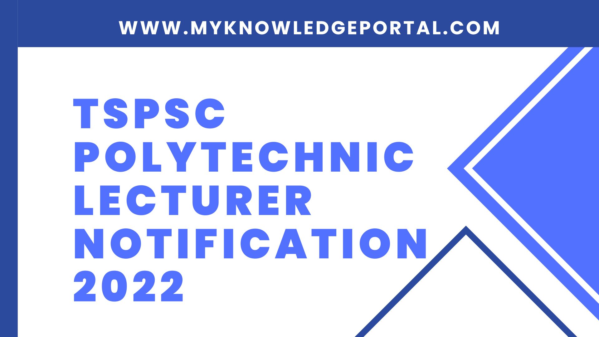 TSPSC Polytechnic Lecturer Notification 2022